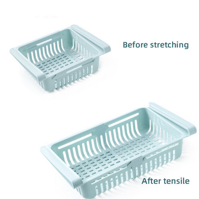 Virtuves organizators Ledusskapja glabāšanas atvilktņu kaste Izvelkamais ledusskapja plaukts Mājas uzglabāšanas futrālis Plastmasas skapja plaukta grozs