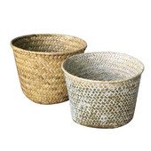 Πλυντήριο άχυρο συνονθύλευμα Wicker Rattan Seagrass Belly Garden Flower Pot Planter Basket 2019 Χειροποίητα καλάθια αποθήκευσης μπαμπού