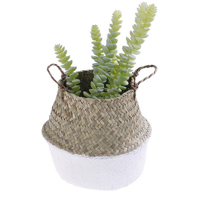 Πλυντήριο άχυρο συνονθύλευμα Wicker Rattan Seagrass Belly Garden Flower Pot Planter Basket 2019 Χειροποίητα καλάθια αποθήκευσης μπαμπού