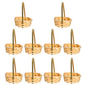 10 бр. Бамбукови плетени кошници за съхранение на цветя Държачи за съхранение на кошници Ръчно тъкани кукли, кошници с цветя парти подаръци домашен декор