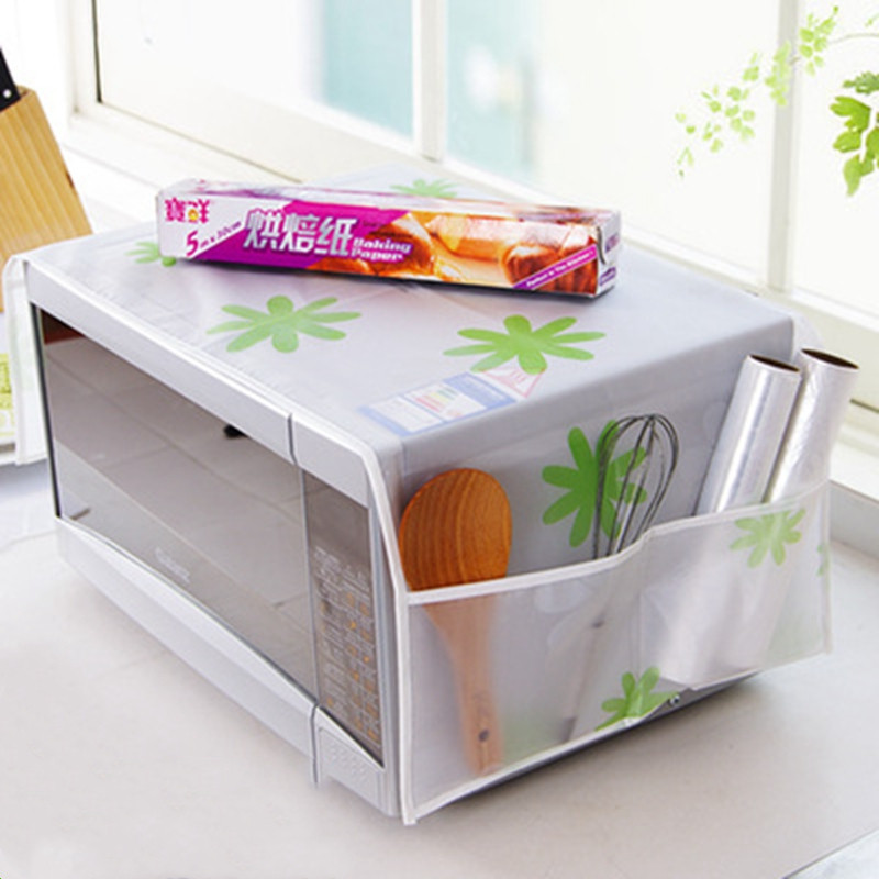 Ūdensnecaurlaidīgs PVC mikroviļņu vāks Eļļas necaurlaidīgs mikroviļņu krāsns putekļu vāks uzglabāšanas maisiņam Virtuves piederumi PVC augšējais vāks Mājas dekors