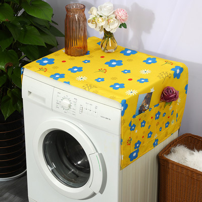 Ημέρα των Ευχαριστιών Γεωμετρικά καρό λινό καλύμματα σκόνης για φούρνο μικροκυμάτων Φθινοπωρινή συγκομιδή Maple Pumpkin Print Dust Protector