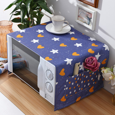 Ημέρα των Ευχαριστιών Γεωμετρικά καρό λινό καλύμματα σκόνης για φούρνο μικροκυμάτων Φθινοπωρινή συγκομιδή Maple Pumpkin Print Dust Protector