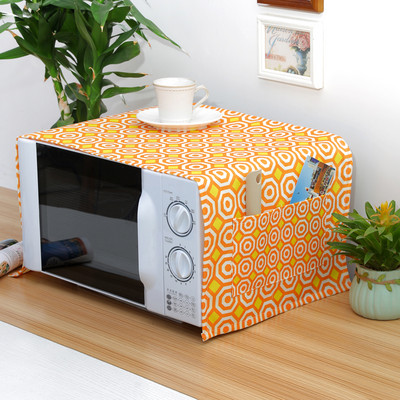 Ημέρα των Ευχαριστιών Γεωμετρικά καρό λινό καλύμματα σκόνης για φούρνο μικροκυμάτων Φθινοπωρινή συγκομιδή Maple Pumpkin Print Dust Protector