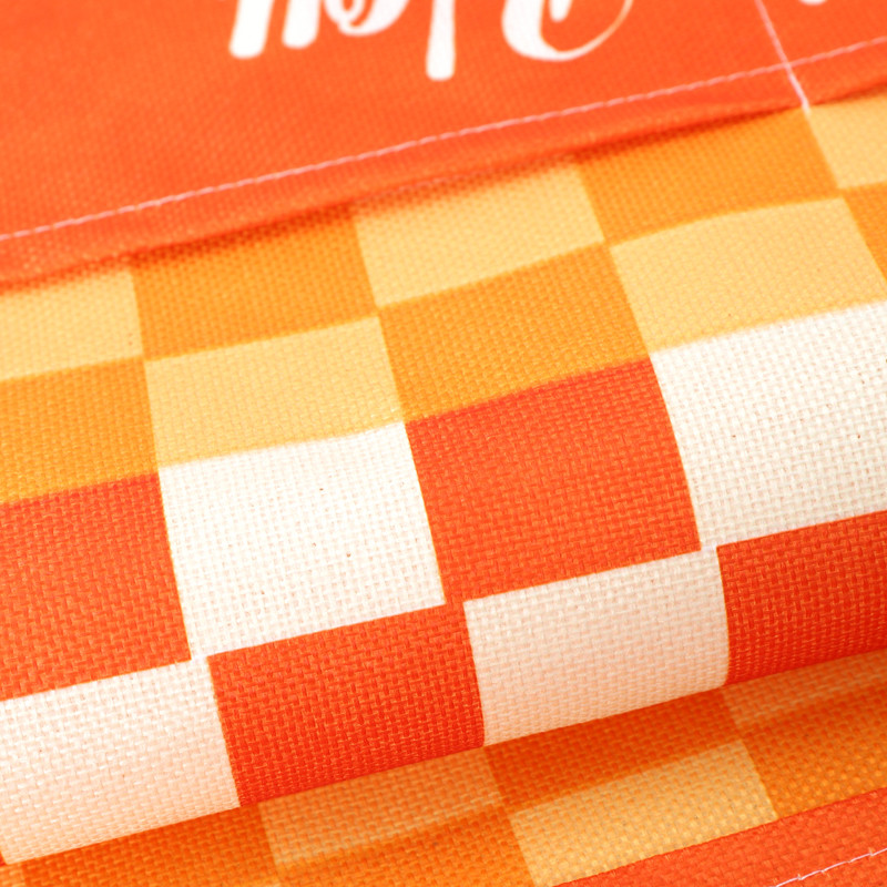 Ημέρα των Ευχαριστιών Γεωμετρικά καρό λινό καλύμματα σκόνης για φούρνο μικροκυμάτων Φθινοπωρινή συγκομιδή Maple Pumpkin Print Dust Protector