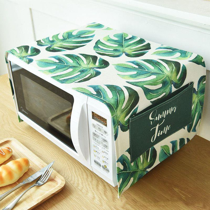 2021 új CottonLinen mikrohullámú sütő porvédő burkolat Olaj porvédő tároló táskával Konyhai kiegészítők Kellékek Otthoni dekoráció