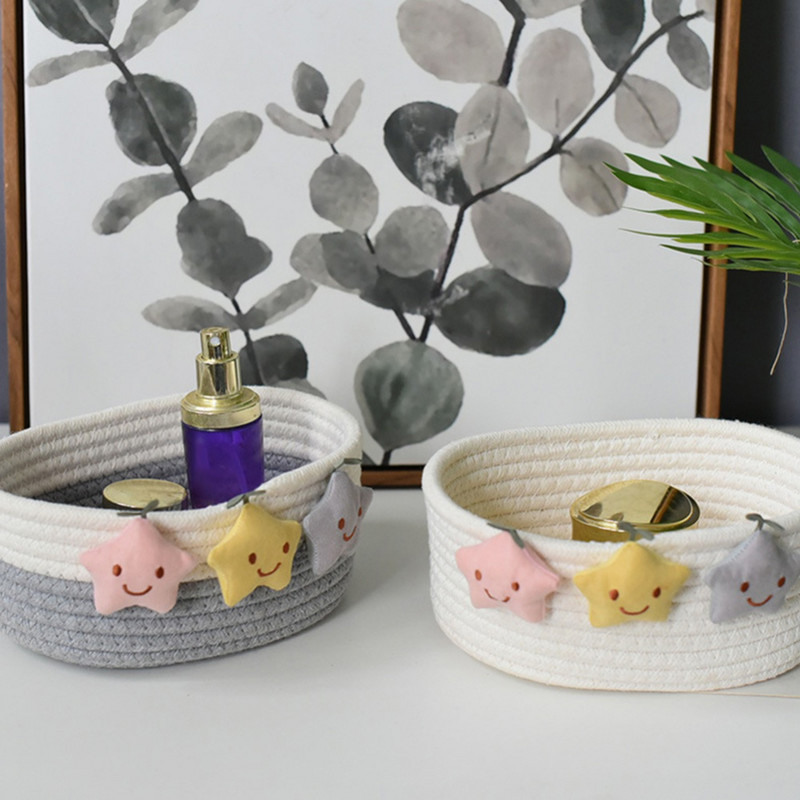 Daugiafunkcinis Star Desktop Mažas krepšelis Virvelė Krepšeliai Vonios Drabužiai Darželio Žaislai Kūdikiams Vaikams Medvilninės austinės krepšelių dėžės