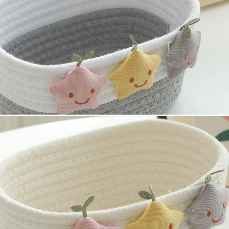 Daugiafunkcinis Star Desktop Mažas krepšelis Virvelė Krepšeliai Vonios Drabužiai Darželio Žaislai Kūdikiams Vaikams Medvilninės austinės krepšelių dėžės