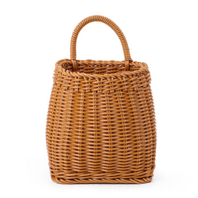 Jauna ziedu virtuve ar rokām austs dārzeņu augļu grozs piekarināms pie sienas organizators glabāšanas grozi dažādi piederumi