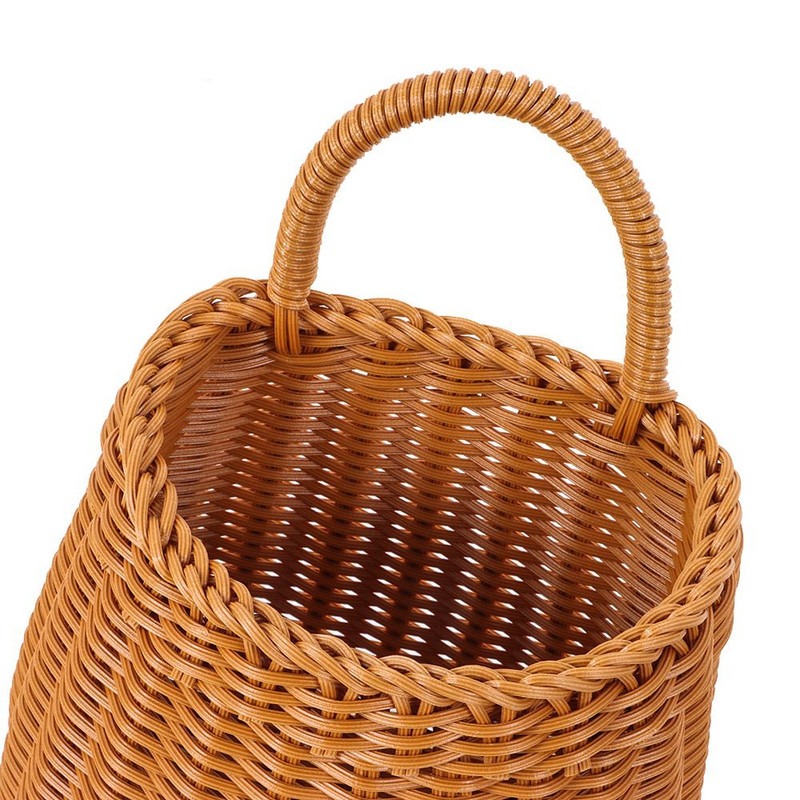 Jauna ziedu virtuve ar rokām austs dārzeņu augļu grozs piekarināms pie sienas organizators glabāšanas grozi dažādi piederumi