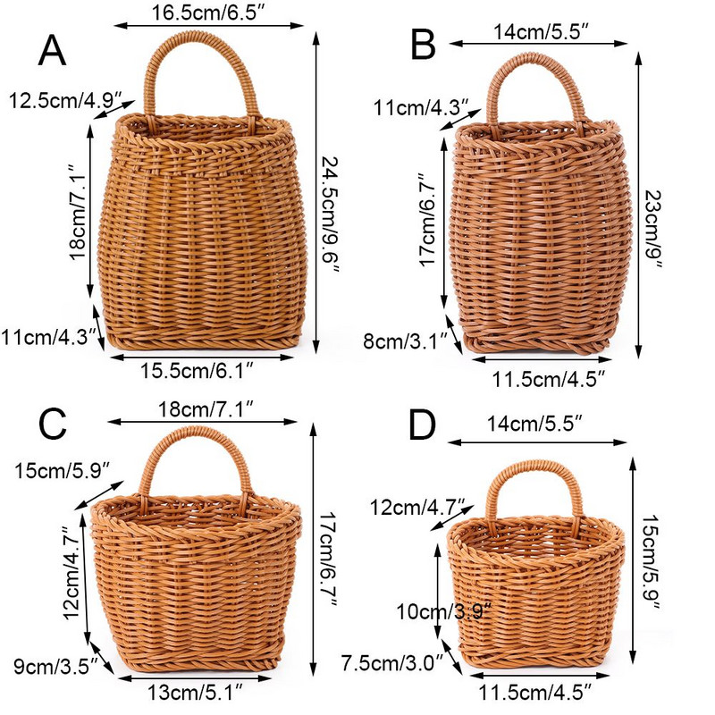 Jauna ziedu virtuve ar rokām austs dārzeņu augļu grozs piekarināms pie sienas organizators glabāšanas grozi dažādi piederumi