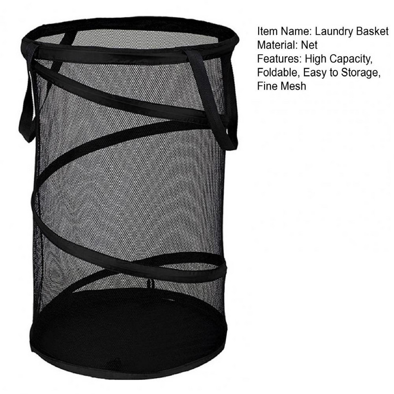 Košara za rublje Košara za prljavu odjeću za spavaonicu s dvostrukom ručkom Fina mrežica Sklopiva mreža Kupaonska velika sklopiva