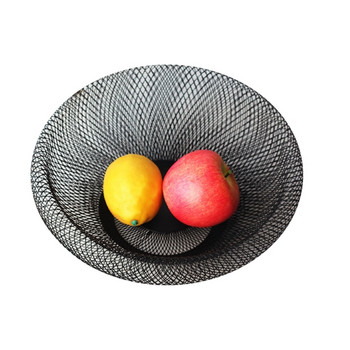 E56C Iron Art Fruit Basket Plate Snack-Creative Bowl Storage Basket Kitchen Organizer