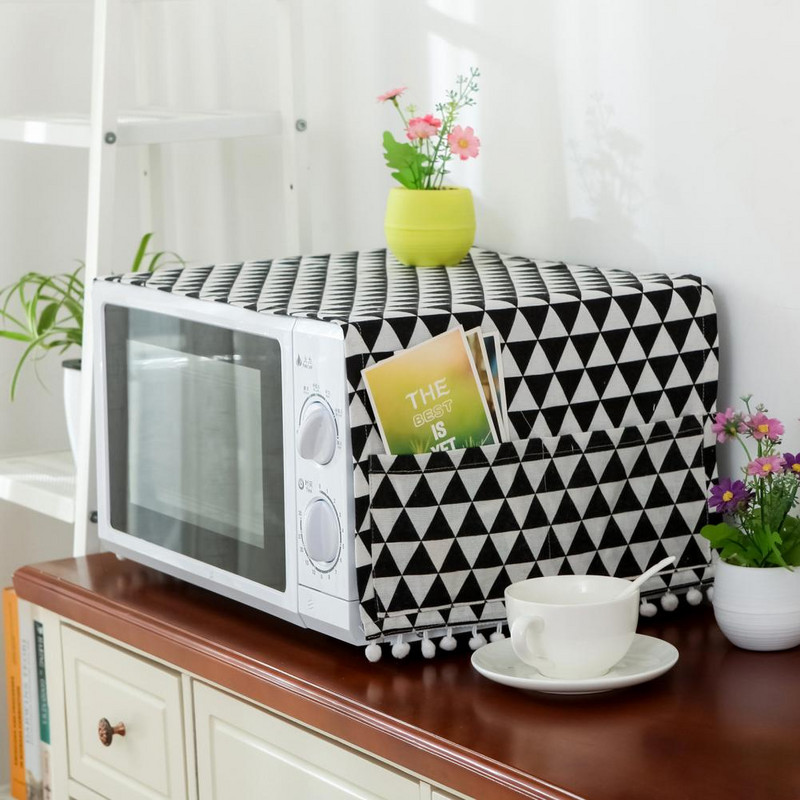 Pret skrāpējumiem viegls aizsargājošs mikroviļņu krāsns putekļu vāks ar uzglabāšanas maisiņu virs putekļu vāka mājām