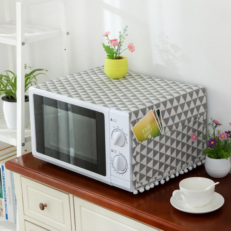 Pret skrāpējumiem viegls aizsargājošs mikroviļņu krāsns putekļu vāks ar uzglabāšanas maisiņu virs putekļu vāka mājām