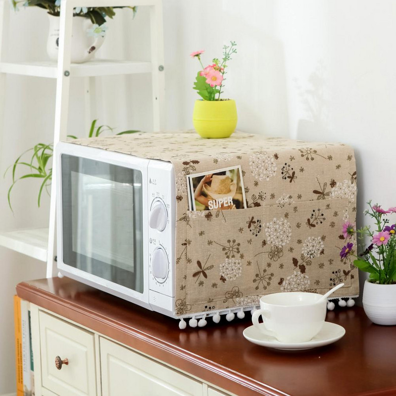 Pret skrāpējumiem viegls aizsargājošs mikroviļņu krāsns putekļu vāks ar uzglabāšanas maisiņu virs putekļu vāka mājām