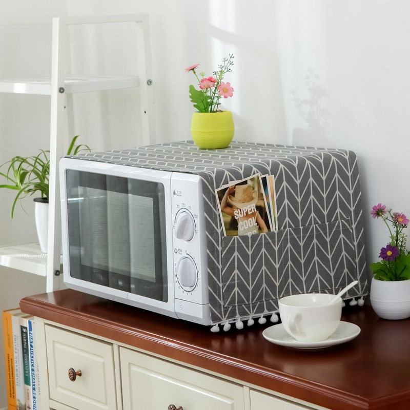 Pret skrāpējumiem viegls aizsargājošs mikroviļņu krāsns putekļu vāks ar uzglabāšanas maisiņu virs putekļu vāka mājām