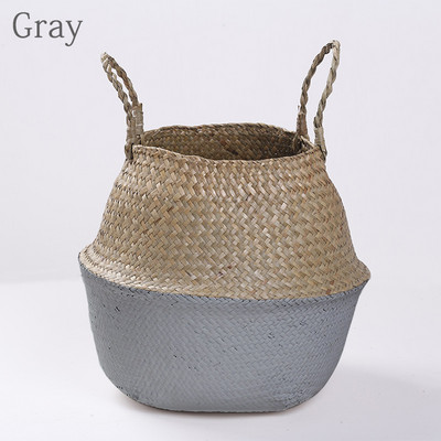 Πτυσσόμενο Φυσικό Φύκι, Πλεκτό Καλάθι Αποθήκευσης Γλαστράκι Κήπος Βάζο με Λουλούδια Κρεμαστό Καλάθι Πικ-νικ Καλάθι αποθήκευσης Καλάθι Διακόσμηση σπιτιού