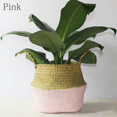 Πτυσσόμενο Φυσικό Φύκι, Πλεκτό Καλάθι Αποθήκευσης Γλαστράκι Κήπος Βάζο με Λουλούδια Κρεμαστό Καλάθι Πικ-νικ Καλάθι αποθήκευσης Καλάθι Διακόσμηση σπιτιού