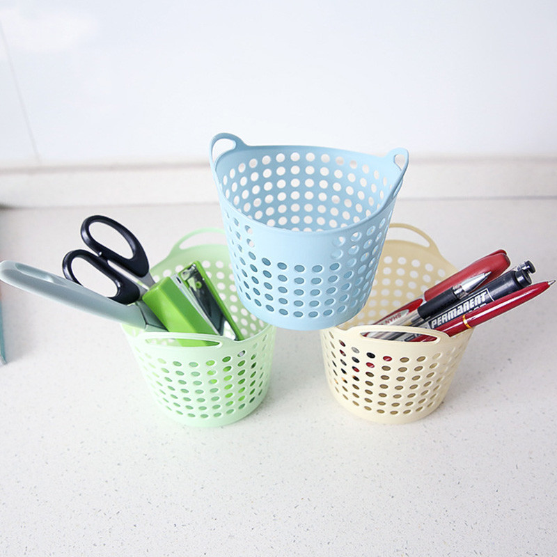 Mini darbalaukio laikymo krepšelis Kūrybiškumas Mados tuščiaviduris žaislų krepšelis Plastikinis staliukas Įvairios šiukšlių dėžės krepšelis Rašiklio konteineris
