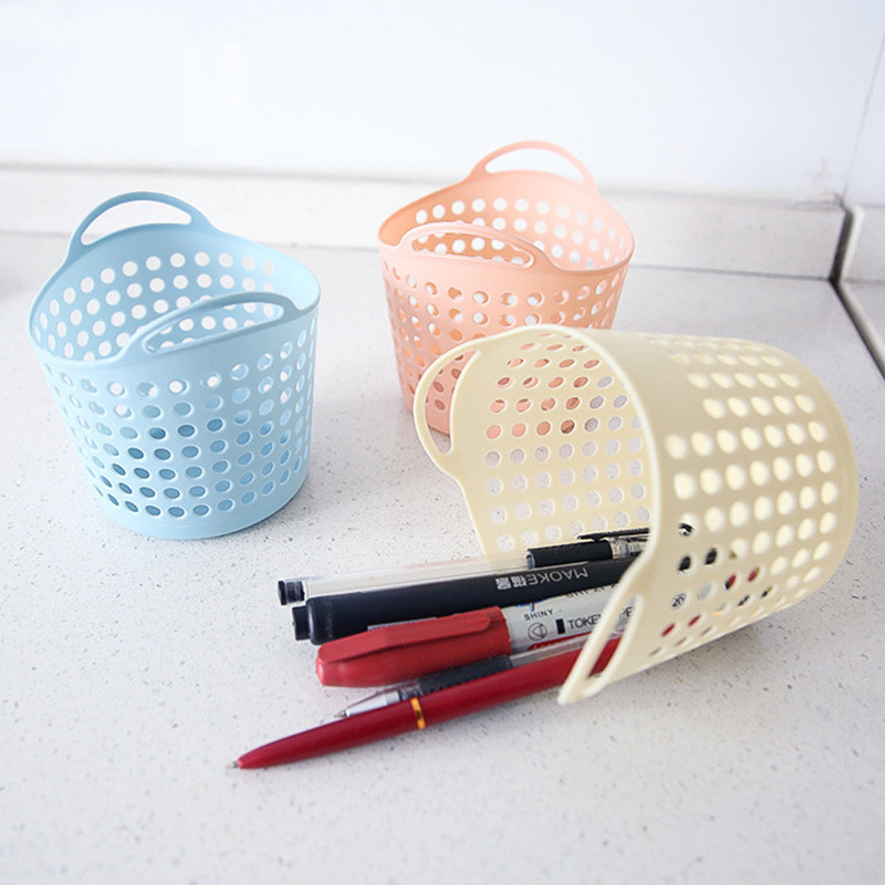 Mini darbalaukio laikymo krepšelis Kūrybiškumas Mados tuščiaviduris žaislų krepšelis Plastikinis staliukas Įvairios šiukšlių dėžės krepšelis Rašiklio konteineris