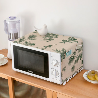 Balts/melns šaha galdiņa raksta drukas lina putekļu necaurlaidīgs vāks mikroviļņu krāsnīm pušķu bumbiņa kabatas ģeometriskais putekļu pārsegs 30x90cm