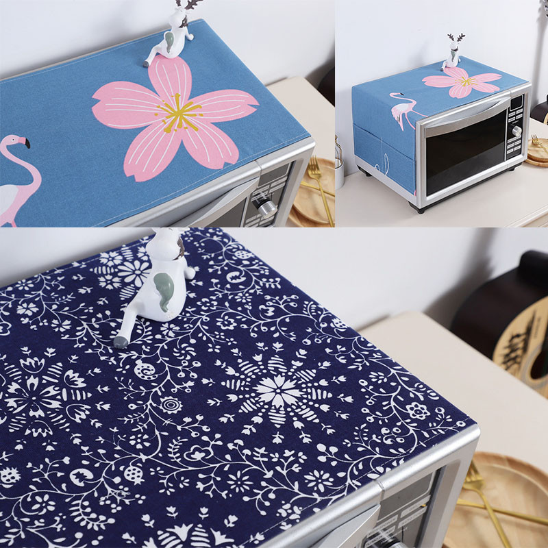 Mikroviļņu cepeškrāsns vāki ar uzglabāšanas maisiņu nosūcējs putekļu pārsegs Apdrukāts audums mašīnai mājas dekorēšanai virtuves piederumi 35*100cm/gab