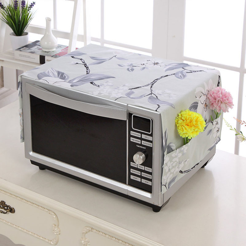 Mikroviļņu cepeškrāsns vāki ar uzglabāšanas maisiņu nosūcējs putekļu pārsegs Apdrukāts audums mašīnai mājas dekorēšanai virtuves piederumi 35*100cm/gab
