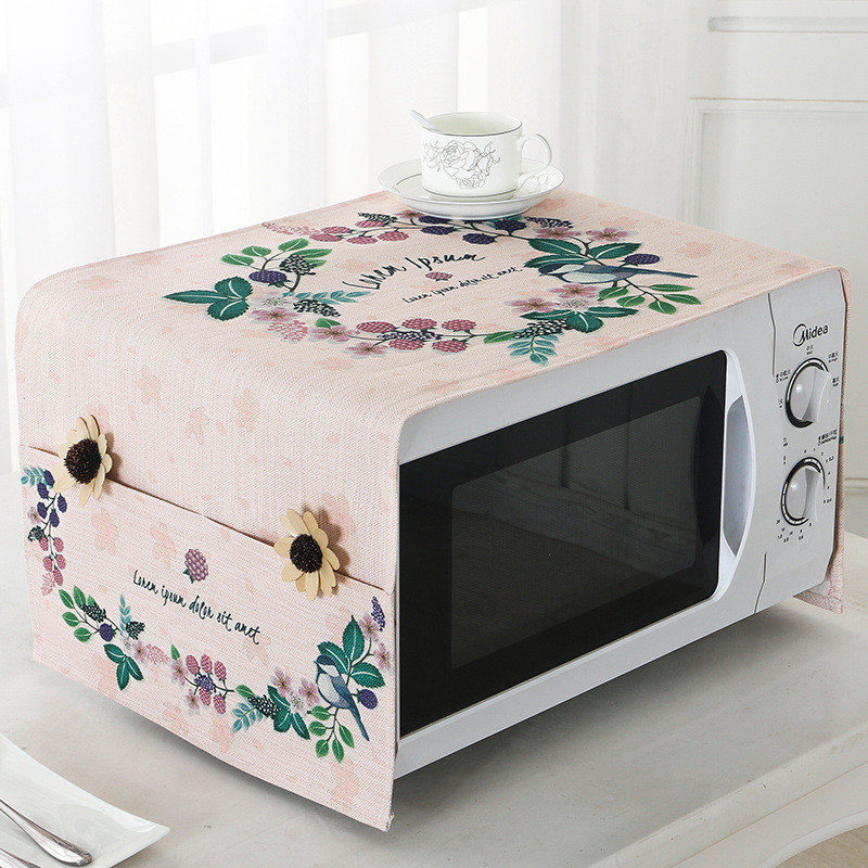 Ziemeļvalstu mikroviļņu krāsns putekļu pārsegs bronzējošs mikroviļņu pārklājuma audums, ūdensizturīgs, eļļas necaurlaidīgs, pretkarsts mājsaimniecības putekļu pārsegs mājas dekorēšanai