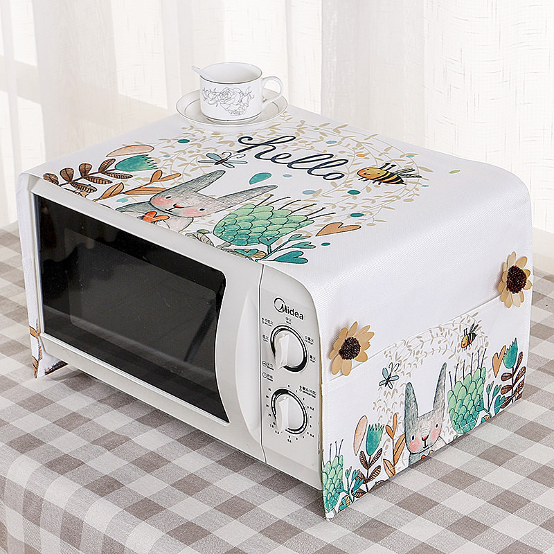 Ziemeļvalstu mikroviļņu krāsns putekļu pārsegs bronzējošs mikroviļņu pārklājuma audums, ūdensizturīgs, eļļas necaurlaidīgs, pretkarsts mājsaimniecības putekļu pārsegs mājas dekorēšanai