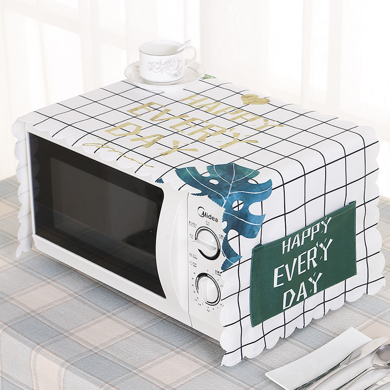 Ziemeļvalstu mikroviļņu krāsns putekļu pārsegs bronzējošs mikroviļņu pārklājuma audums, ūdensizturīgs, eļļas necaurlaidīgs, pretkarsts mājsaimniecības putekļu pārsegs mājas dekorēšanai