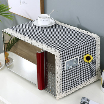 Μοντέρνο απλό κάλυμμα φούρνου μικροκυμάτων, βαμβακερό μηχάνημα προστασίας από τη σκόνη, διακοσμητικό κάλυμμα συσκευής κουζίνας 39,3x13,7 ίντσες