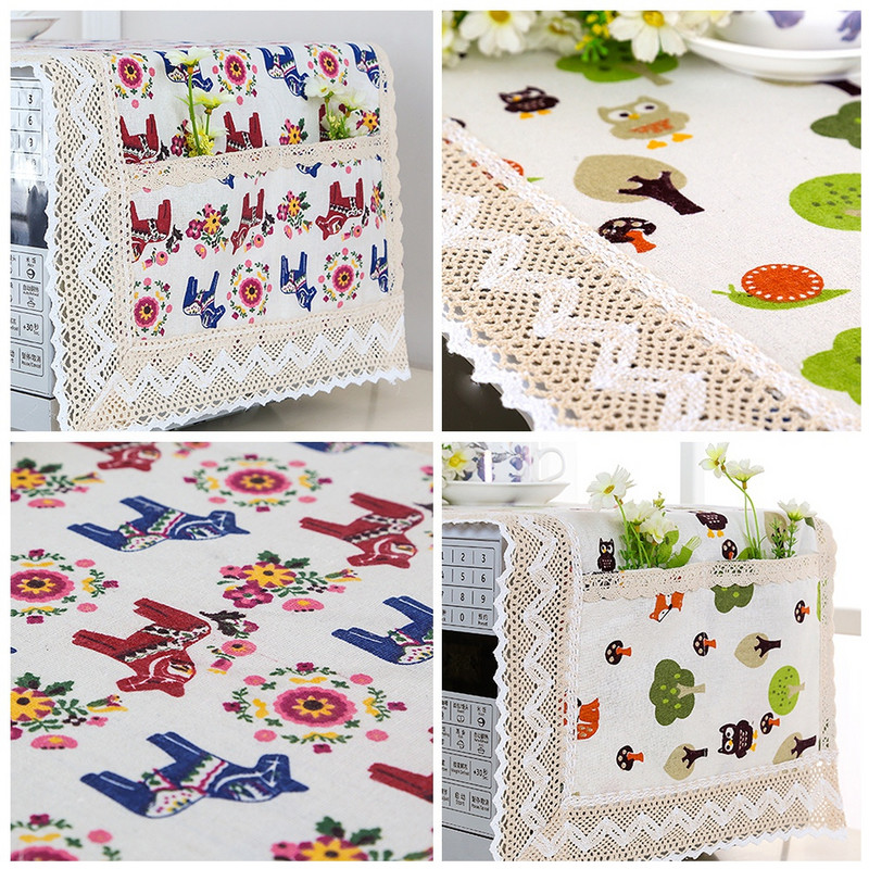 Μοντέρνο απλό κάλυμμα φούρνου μικροκυμάτων, βαμβακερό μηχάνημα προστασίας από τη σκόνη, διακοσμητικό κάλυμμα συσκευής κουζίνας 39,3x13,7 ίντσες