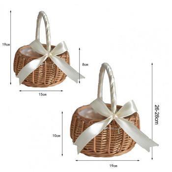 Елегантна кошница за съхранение Ръчно изработена кошница за съхранение със здрав дизайн от ратан