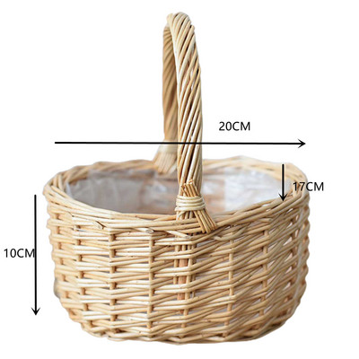 Elegantna košara za pohranu Košara za pohranu od ratana, ručno rađena čvrsta ručka