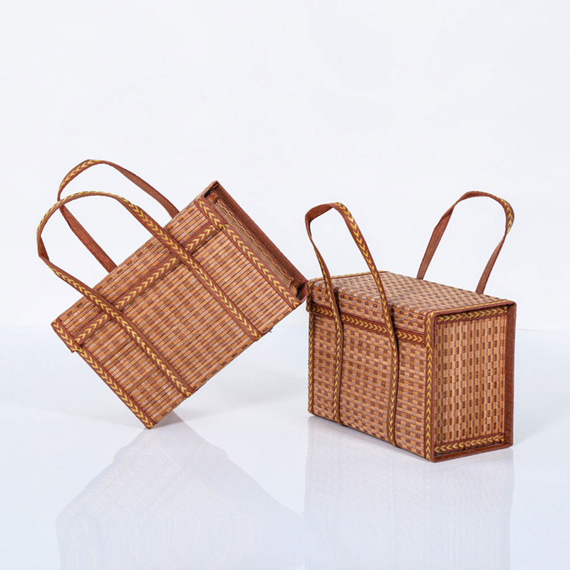 Krepšelis Krepšeliai Sandėliavimas Pikniko organizavimas Pinti velykiniai kiaušiniai Įvairūs vaisiai šiaudų duona Bambuko rotango laikiklis Vintage sulankstomas