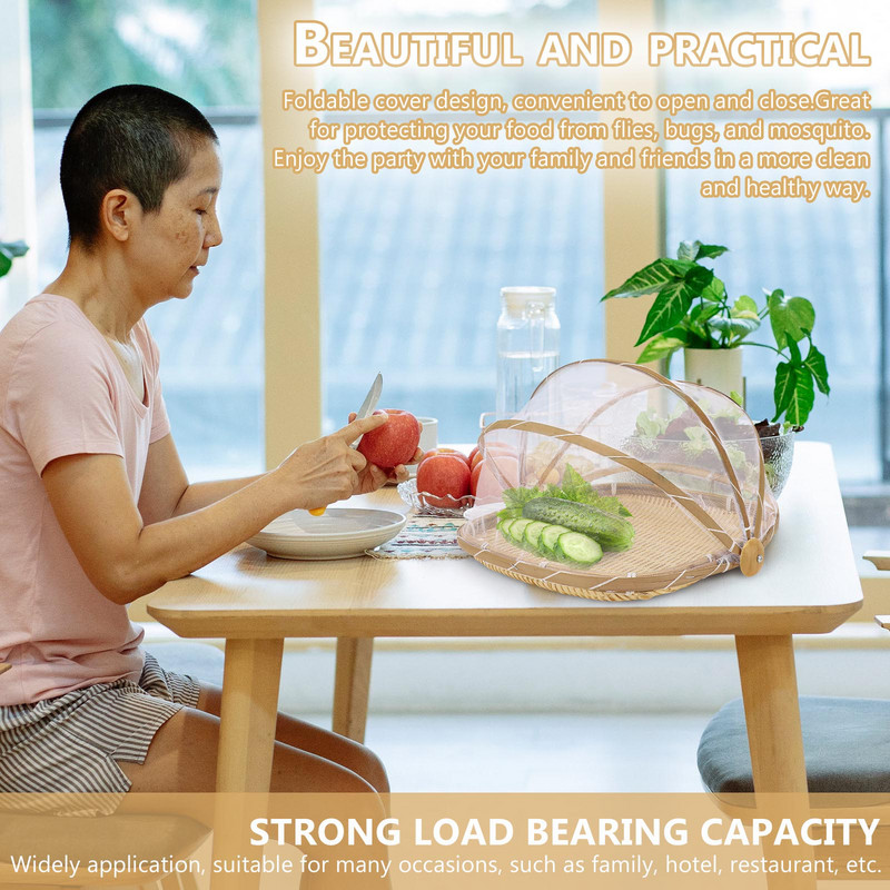 Κάλυμμα καλαθιού Δίσκος σερβιρίσματος Καλύμματα πιάτων Υφαντά σκηνές από ρατάν Αποθήκευση φρούτων Κουζίνα Καπάκι Θόλος Ύφανση Εξωτερικών Καλαθιών