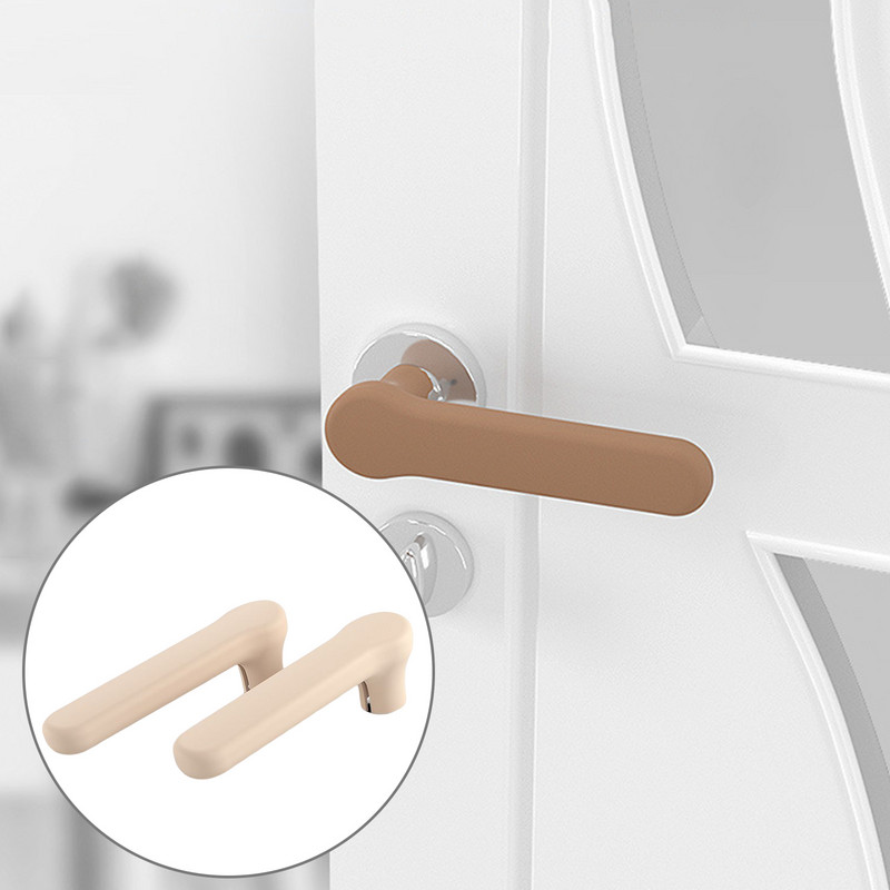 2 gab. Durvju roktura pārsegs Silikona uzmavu durvju roktura vāks Beztrokšņa pret sadursmes aizsargu cimdi Antistatisks durvju roktura aizsargs