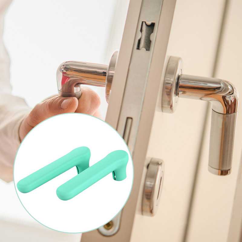 2 gab. Durvju roktura pārsegs Silikona uzmavu durvju roktura vāks Beztrokšņa pret sadursmes aizsargu cimdi Antistatisks durvju roktura aizsargs