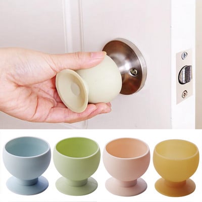 Cup Type Door Knob Dust Covers Round Rubber Wall Protector Door Handle Bumper Guard Stopper Baby Safety Supplies Crash Pad