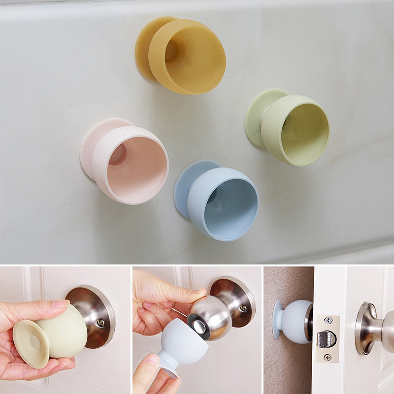 Puodelio tipo durelių rankenėlės dulkių dangteliai Apvalūs guminiai sienelės apsauginiai durelių rankenos buferio apsaugos kamštis kūdikių saugos reikmenys