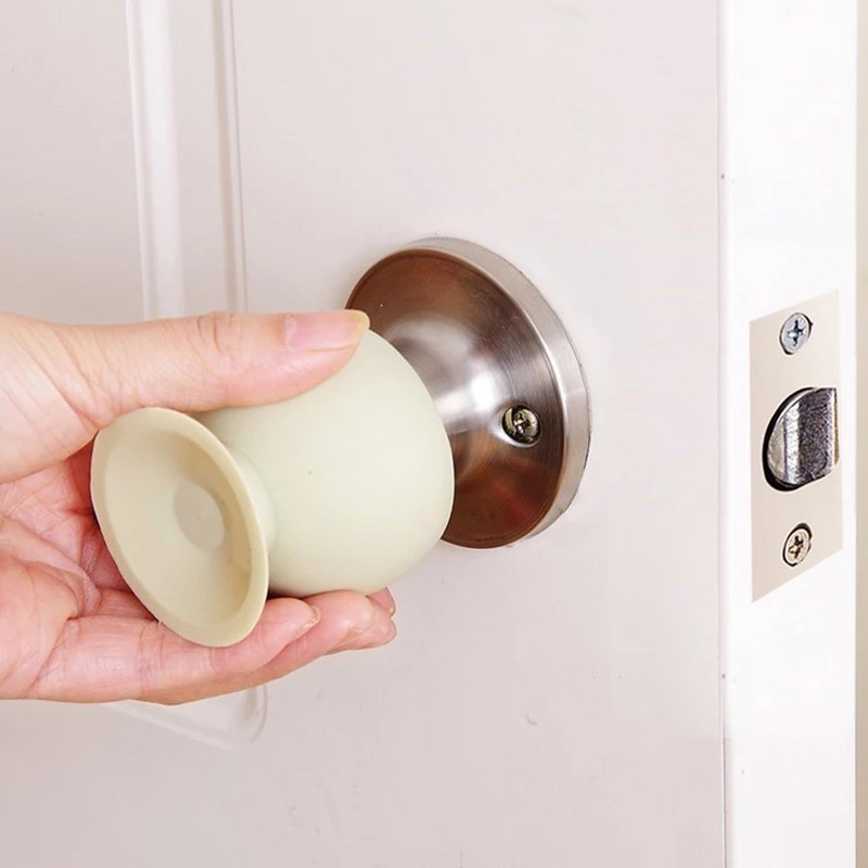 Puodelio tipo durelių rankenėlės dulkių dangteliai Apvalūs guminiai sienelės apsauginiai durelių rankenos buferio apsaugos kamštis kūdikių saugos reikmenys