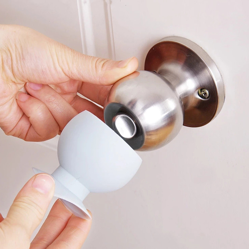 Puodelio tipo durelių rankenėlės dulkių dangteliai Apvalūs guminiai sienelės apsauginiai durelių rankenos buferio apsaugos kamštis kūdikių saugos reikmenys