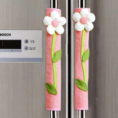 1 бр. 3d цвете на точки Капак за дръжка на хладилника Защита на вратата Кухня за аксесоари за хладилник Подходящ декор на ръкав H9n3