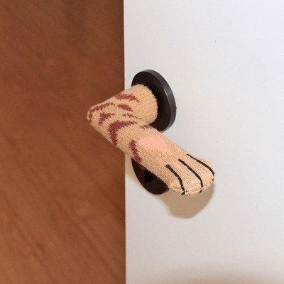 4PCS Sigurnosna zaštita za bebe Mačja kandža protiv sudara Topla pletena zaštita za kvake na vratima Navlaka za kvake