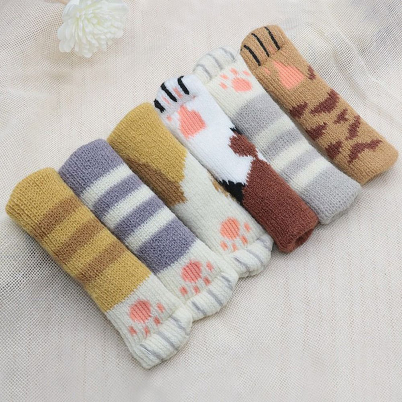 4PCS Sigurnosna zaštita za bebe Mačja kandža protiv sudara Topla pletena zaštita za kvake na vratima Navlaka za kvake