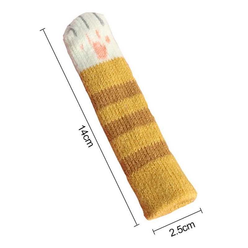 4PCS Sigurnosna zaštita za bebe Mačja kandža protiv sudara Topla pletena zaštita za kvake na vratima Navlaka za kvake