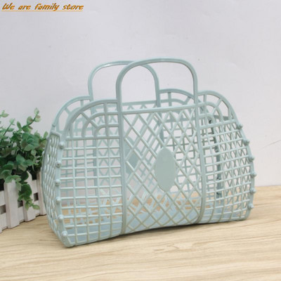 Lielas ietilpības soma Hollow Jelly Beach Holiday pārnēsājama soma atkārtoti lietojama un viegli tīrāma plastmasas pārnēsājams vannas grozs