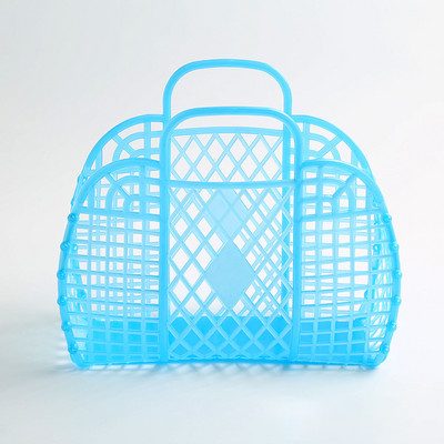 Lielas ietilpības soma Hollow Jelly Beach Holiday pārnēsājama soma atkārtoti lietojama un viegli tīrāma plastmasas pārnēsājams vannas grozs