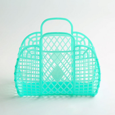 Lielas ietilpības soma Hollow Jelly Beach Holiday pārnēsājama soma atkārtoti lietojama un viegli tīrāma plastmasas pārnēsājams vannas grozs